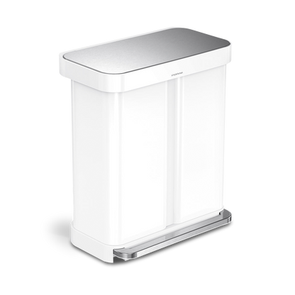 58L Dual Compartment Rectangular Step Can with Liner Pocket