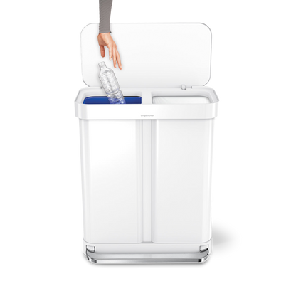 58L Dual Compartment Rectangular Step Can with Liner Pocket