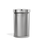Simplehuman Semi-Round Sensor Can (45L) in Brushed Stainless Steel, hands-free waste disposal