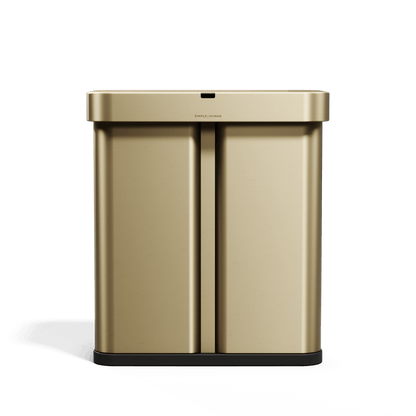 Simplehuman's Sensor Recycler in Matte Gold Front Facing view.