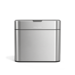 Simplehuman Brushed Stainless Steel Compost Caddy, front view of counter top food waste container.