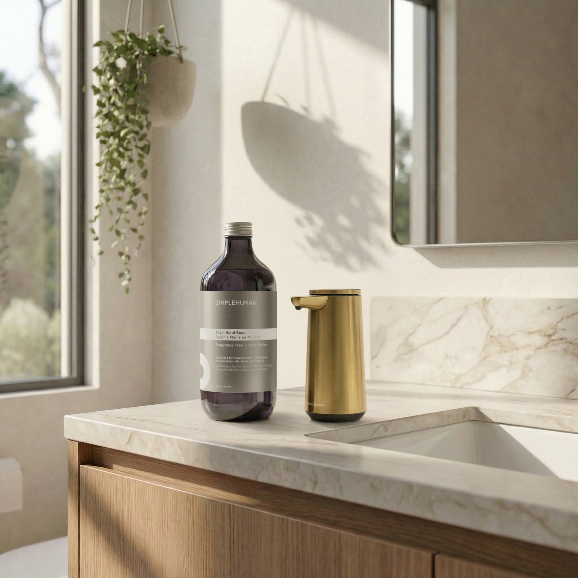 Simplehuman's Sensor Pump Foam with Foam Hand Soap Refill Bottle.