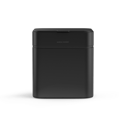 Simplehuman Matte Black Shredder, compact and touch-free sensor operation.